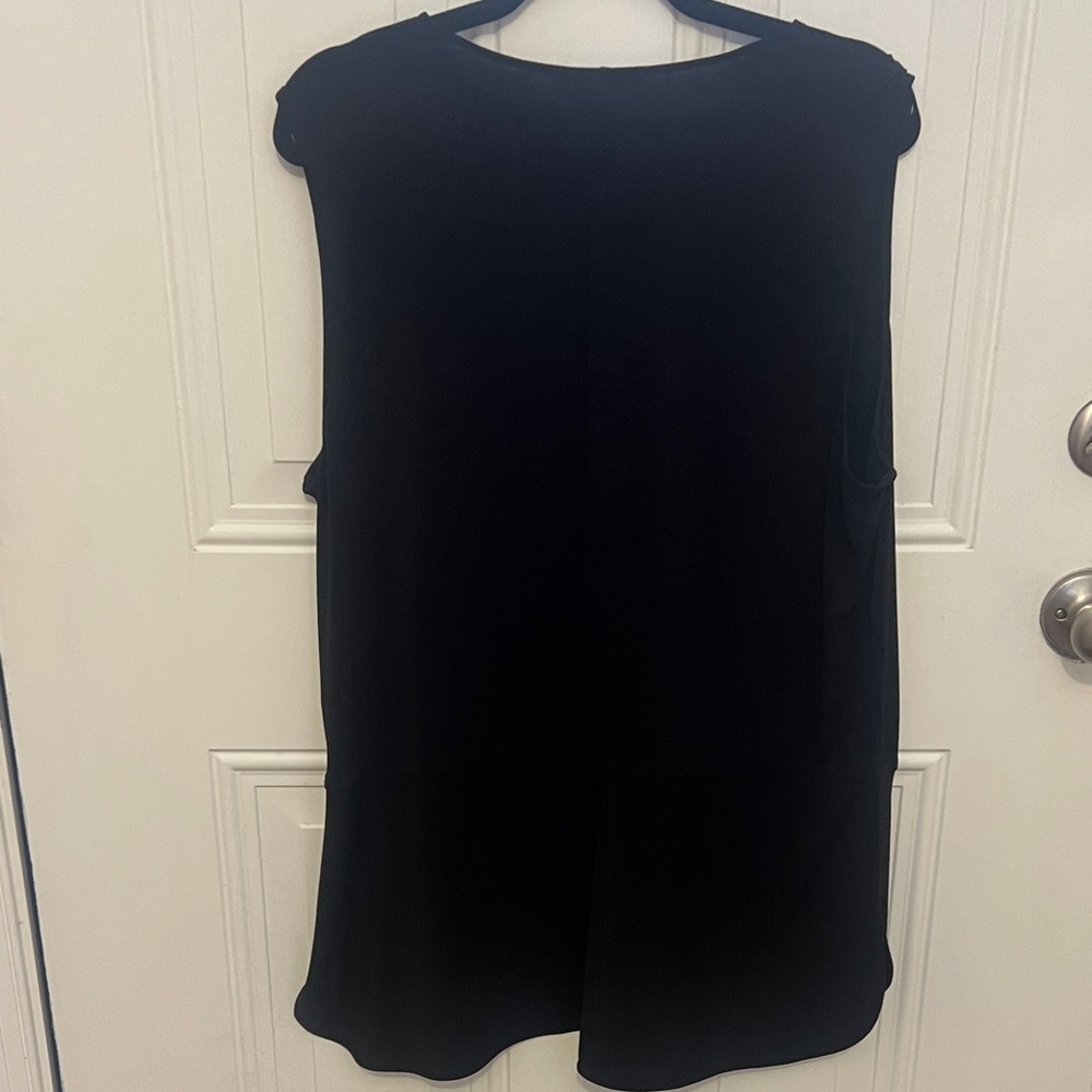 Lauren Ralph Lauren Black Sleeveless Keyhole Blouse Top Plus Size 2X - Picture 4 of 5